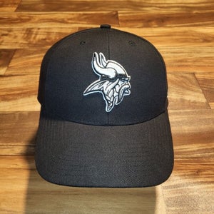 Vinkings NFL Sports Black Dome Football Plain Logo Hat Cap 47 Brand Strapback