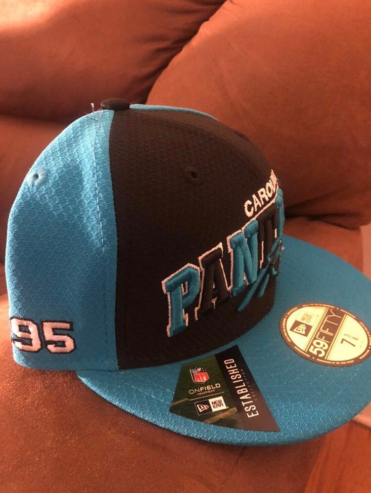 Carolina Panthers New Era Field Patch 59FIFTY Fitted Hat - Black