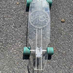 Used Long Board Skateboard Clear
