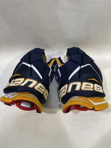 Used Bauer Vapor 1x Hg 13 Nvy Gld 13" Hockey Gloves