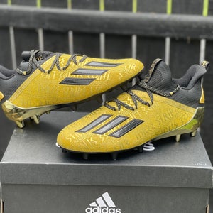 Size 10 Adidas Adizero Young King New Reign Gold/Black Football Cleats NEW READ