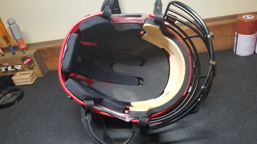 Medium CCM Vector V08 Box Lacrosse Helmet Warrior Fatboy Cage