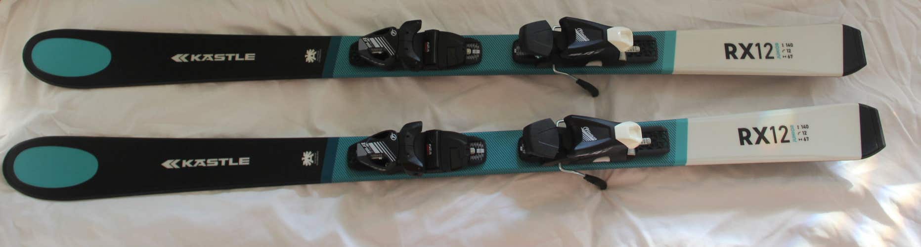NEW Kastle RX12 junior Ski System with 7.5 SLR GW Bindings adjustable Bindings 140cm NEW