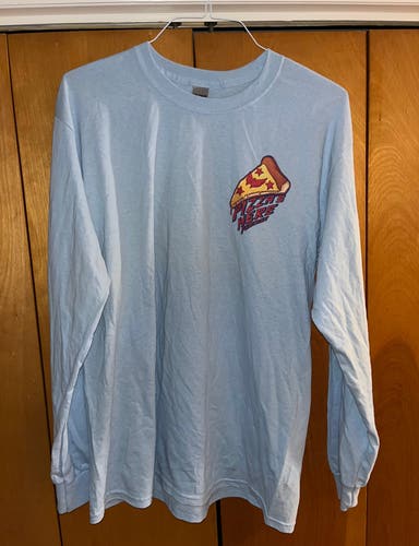 Pizza’s Here Podcast - Light Blue - Long Sleeved Shirt [NEW]