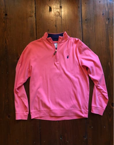 Great Condition Mens Small Johnnie-O Quarter Zip Pullover Salmon Pink