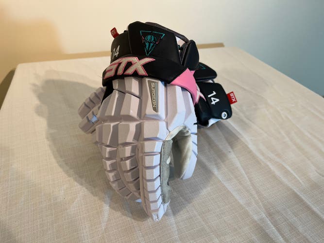 PLL Chrome - STX RZR Lacrosse Gloves - Justin Guterding Team Issued  12” Large