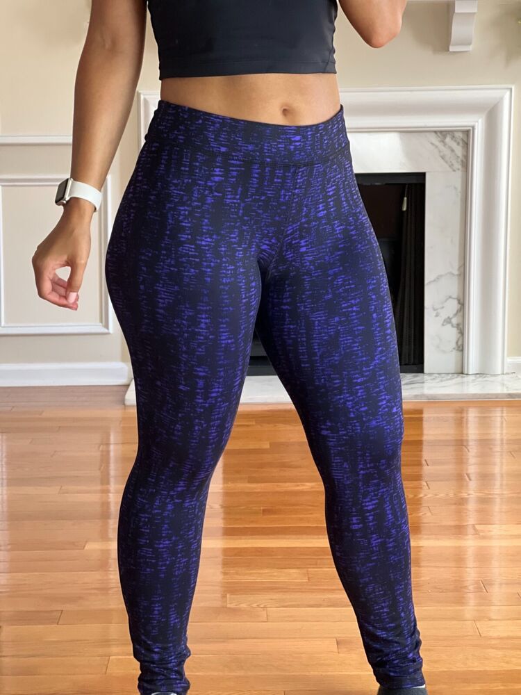 Champion DuoDry Leggings Space Printed Black Purple Women's Medium
