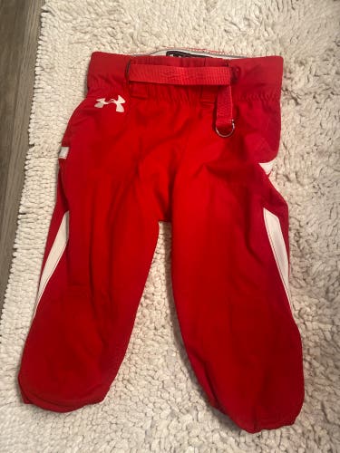 Red Used Large Under Armour Game Pants