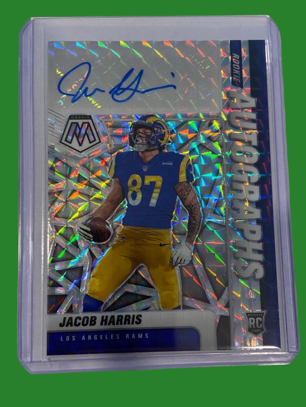 NFL Hunter Jacob Harris Los Angeles Rams 2021 Panini Mosaic RC Auto Card