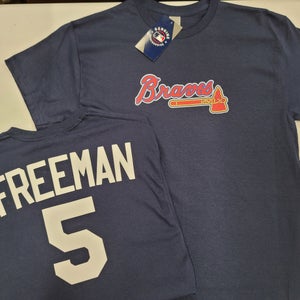 Majestic Atlanta Braves FREDDIE FREEMAN Baseball Jersey Shirt NAVY
