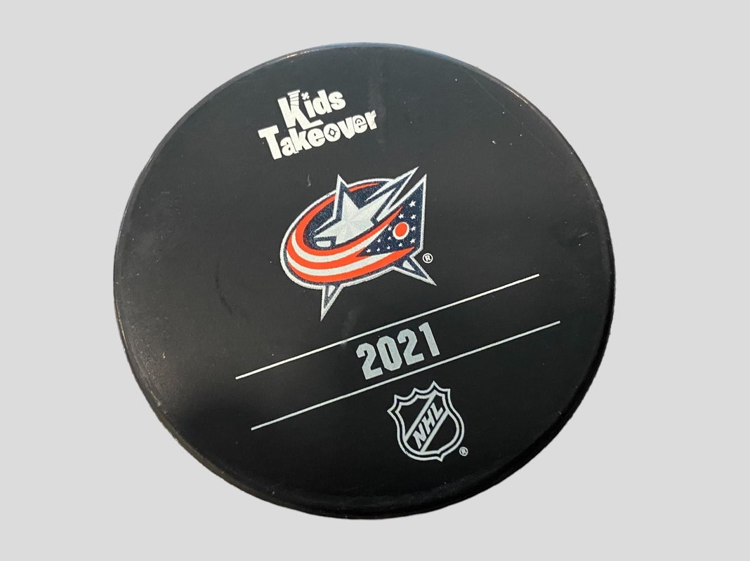 NHL Columbus Blue Jackets 2021 Kids Takeover Night Game Used Warm-Up Hockey Puck