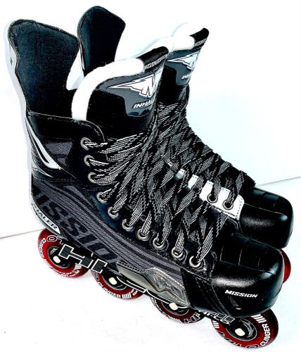 Mission Inhaler DS5 Inline Roller Hockey Skates Size 9E (10.5 Men US Shoe) Wide