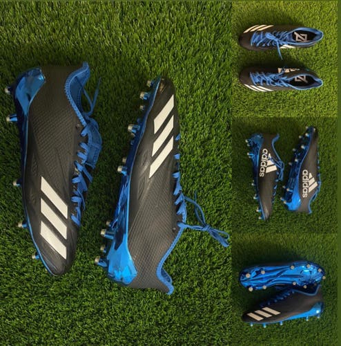 Adidas Adizero 6.0 Low Football Cleats- Blue & Black - Size 11