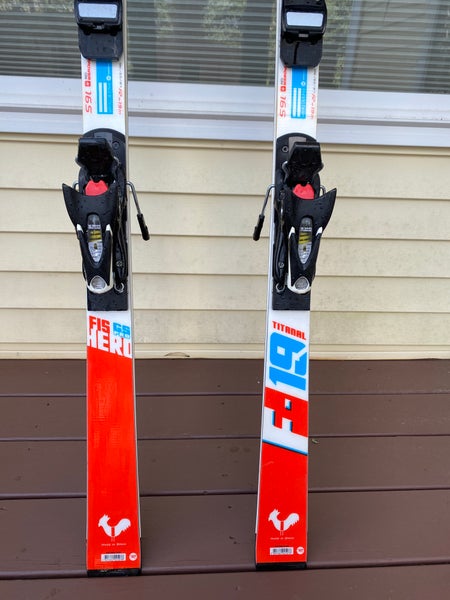 Used 165 cm Rossignol Hero FIS GS Pro Skis with Look SPX10