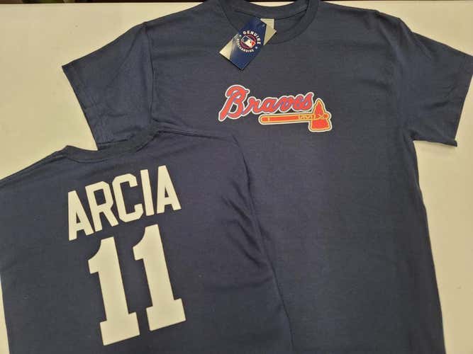 MLB Team Apparel Majestic Atlanta Braves ORLANDO ARCIA Baseball Jersey Shirt NAVY All Sizes