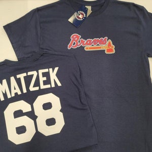 MLB Team Apparel Majestic Atlanta Braves TYLER MATZEK Baseball Jersey Shirt NAVY All Sizes