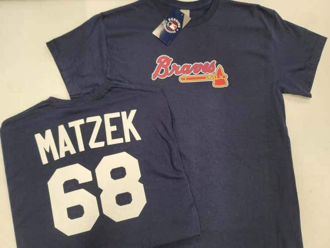 MLB Team Apparel Majestic Atlanta Braves TYLER MATZEK Baseball Jersey Shirt NAVY All Sizes