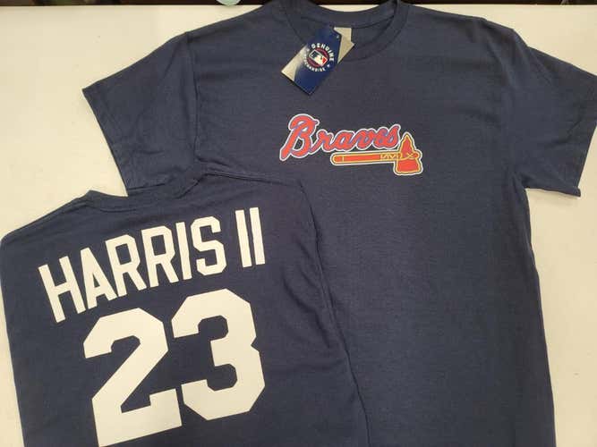 MLB Team Apparel Majestic Atlanta Braves MICHAEL HARRIS II Baseball Jersey Shirt NAVY All Sizes