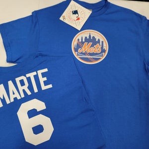 MLB Team Apparel Majestic New York Mets STARLING MARTE Baseball Jersey Shirt ROYAL All Sizes