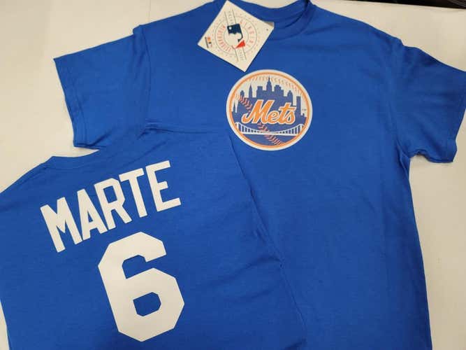 MLB Team Apparel Majestic New York Mets STARLING MARTE Baseball Jersey Shirt ROYAL All Sizes