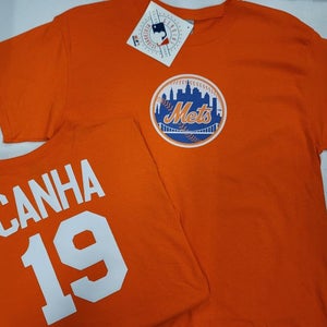 MLB Team Apparel Majestic New York Mets MARK CANHA Baseball Jersey Shirt ORANGE All Sizes