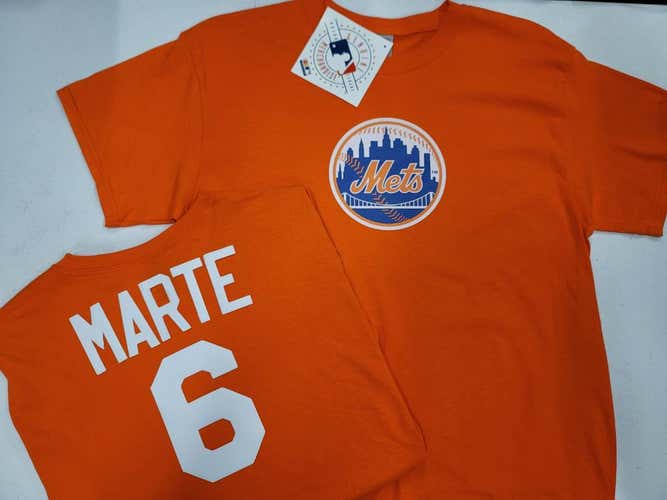 MLB Team Apparel Majestic New York Mets STARLING MARTE Baseball Jersey Shirt ORANGE All Sizes
