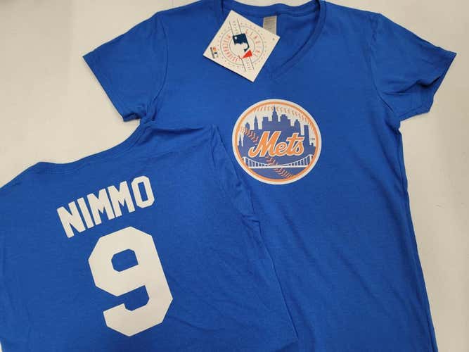 MLB Team Apparel WOMENS Majestic New York Mets BRANDON NIMMO V-Neck Baseball Jersey Shirt ROYAL