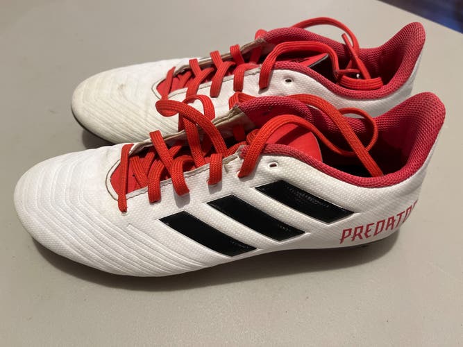 White / Red Molded Cleats Adidas Predator 18.4 Cleats