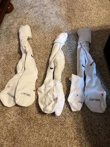 White New Large Nike Socks