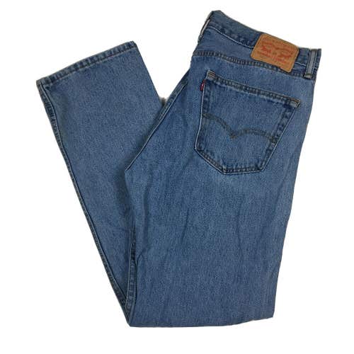 Levi's 505 Regular Fit Medium Wash Denim Blue Jeans Adult 36x32