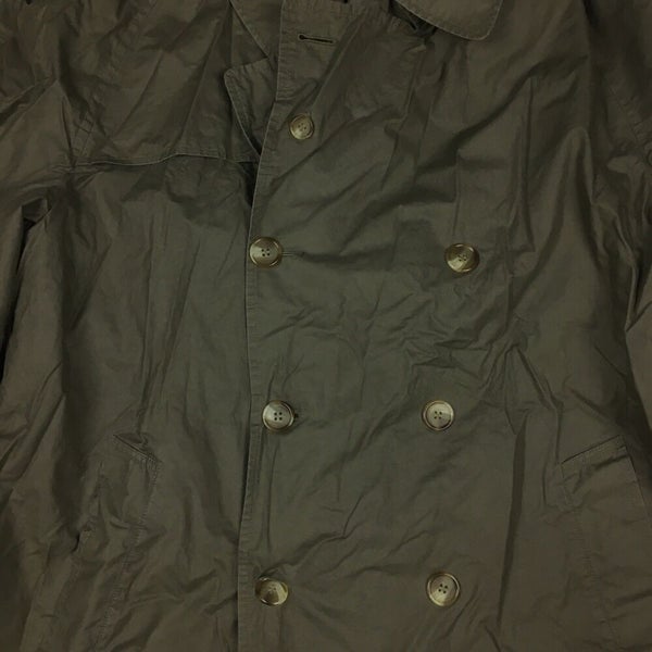 Brooks Brothers Olive Green Trench Coat Double Breasted Made in