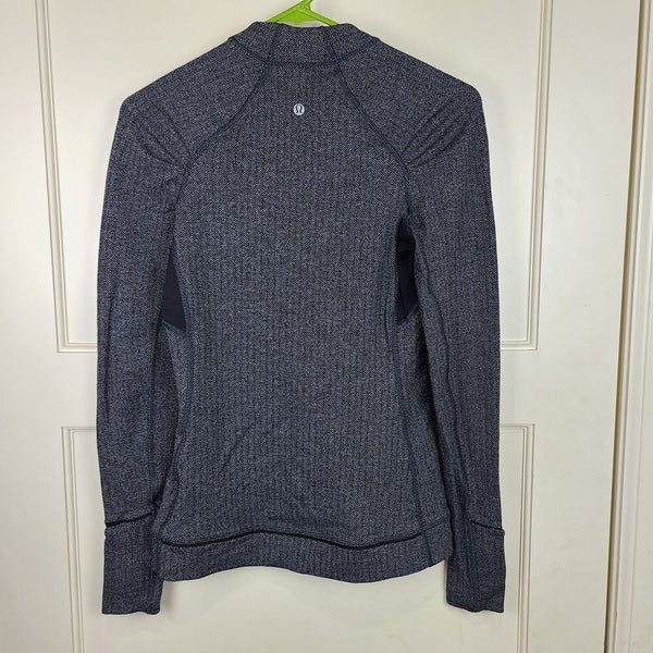 Lululemon NEW LULULEMON Think Fast Long Sleeve Top 6 Black Herringbone