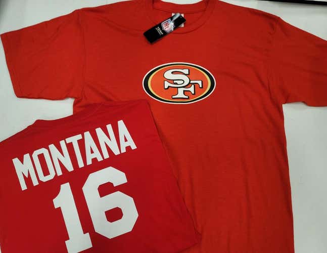 NFL Team Apparel San Francisco 49ers JOE MONTANA Football Jersey Shirt RED All Sizes