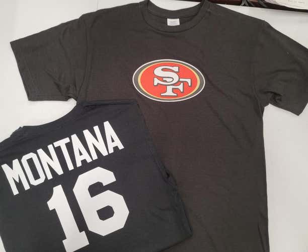 NFL Team Apparel San Francisco 49ers JOE MONTANA Football Jersey Shirt BLACK All Sizes