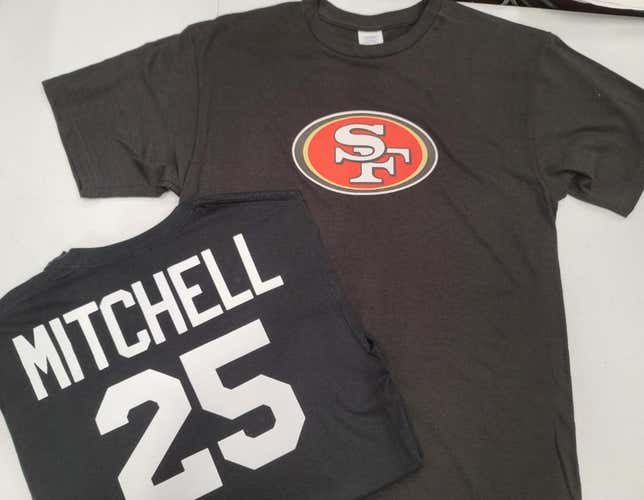 NFL Team Apparel San Francisco 49ers ELIJAH MITCHELL Football Jersey Shirt BLACK All Sizes