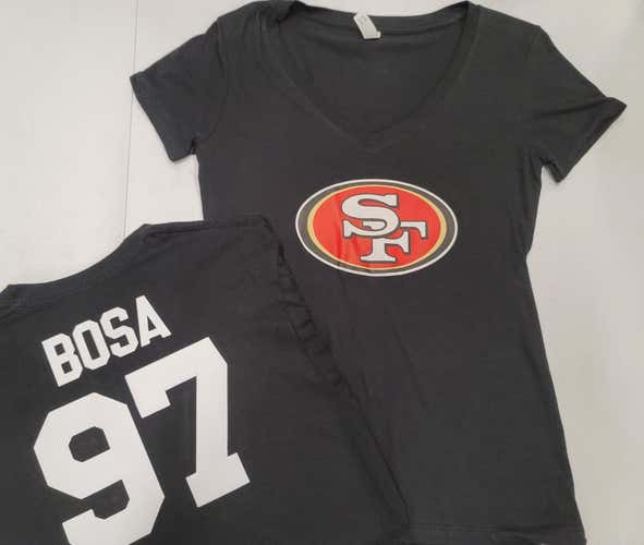 NFL Team Apparel WOMENS San Francisco 49ers NICK BOSA V-Neck Football Jersey Shirt BLACK