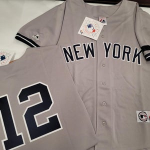 Majestic New York Yankees WADE BOGGS 1995 Baseball JERSEY GRAY w/#7 (Mantle)