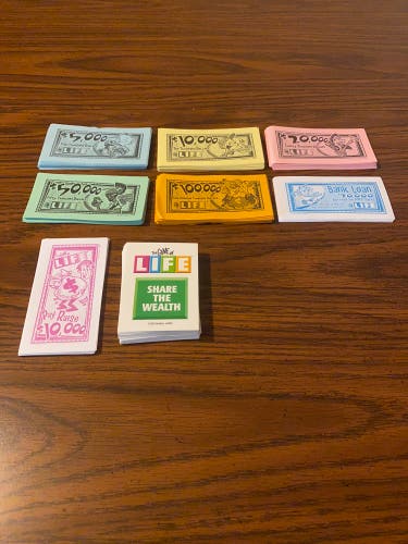 Game of Life Board Game Play Money And Game Cards