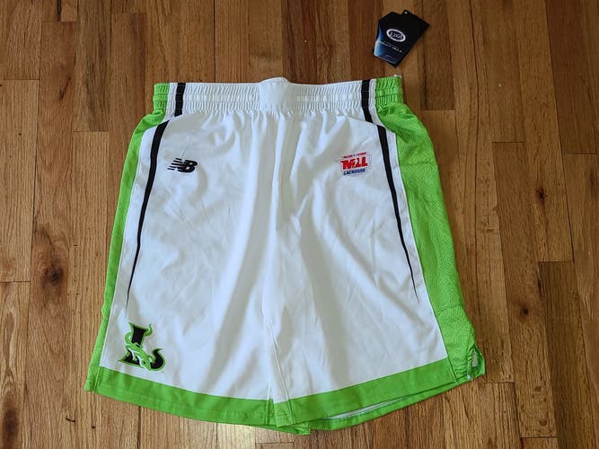 New York Lizards Game Issued Nicky Galasso White New Large New Balance Shorts sz Men's Large NWT #5