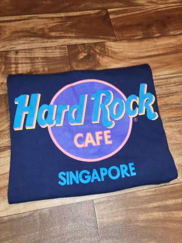 Vintage Hard Rock Cafe Singapore Save The Planted Navy Blue Shirt Size M