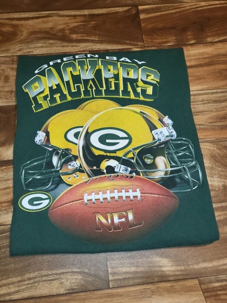 Vintage Green Bay Packers NFL Sports Football Helmet T Shirt Size XL