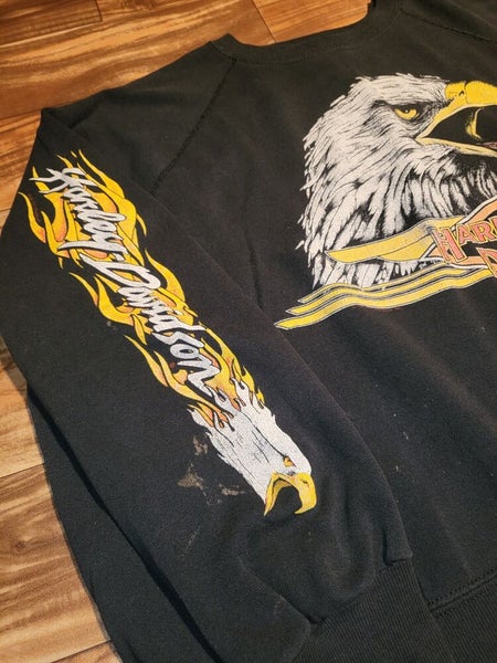 Vintage Rare Harley Davidson 1980s/90s Flaming Eagle Sweatshirt