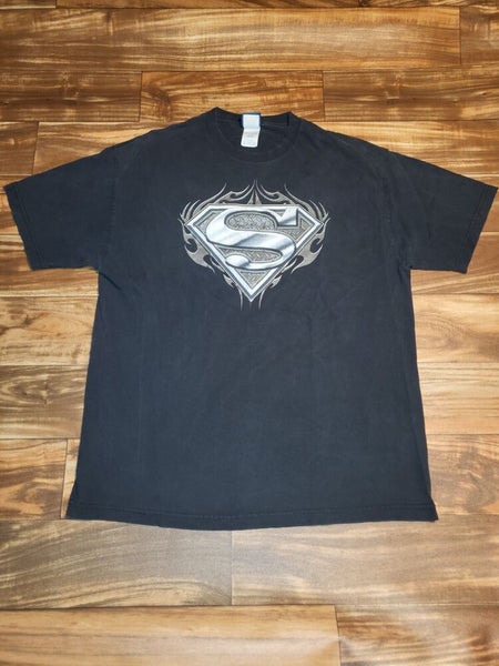 DC Comics Superman Man Of Steel Vintage Logo Baseball Shirt