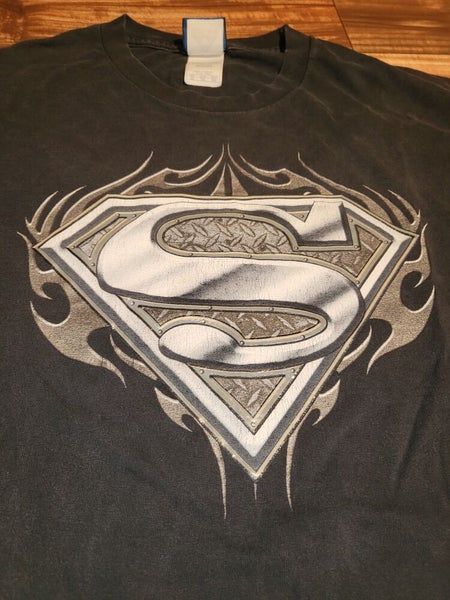 DC Comics Superman Man Of Steel Vintage Logo Baseball Shirt