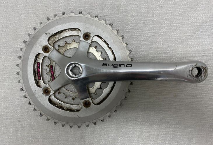 Vintage Sugino Forged Aluminum 175mm Mountain Bike Right Crank Arm +Chainrings