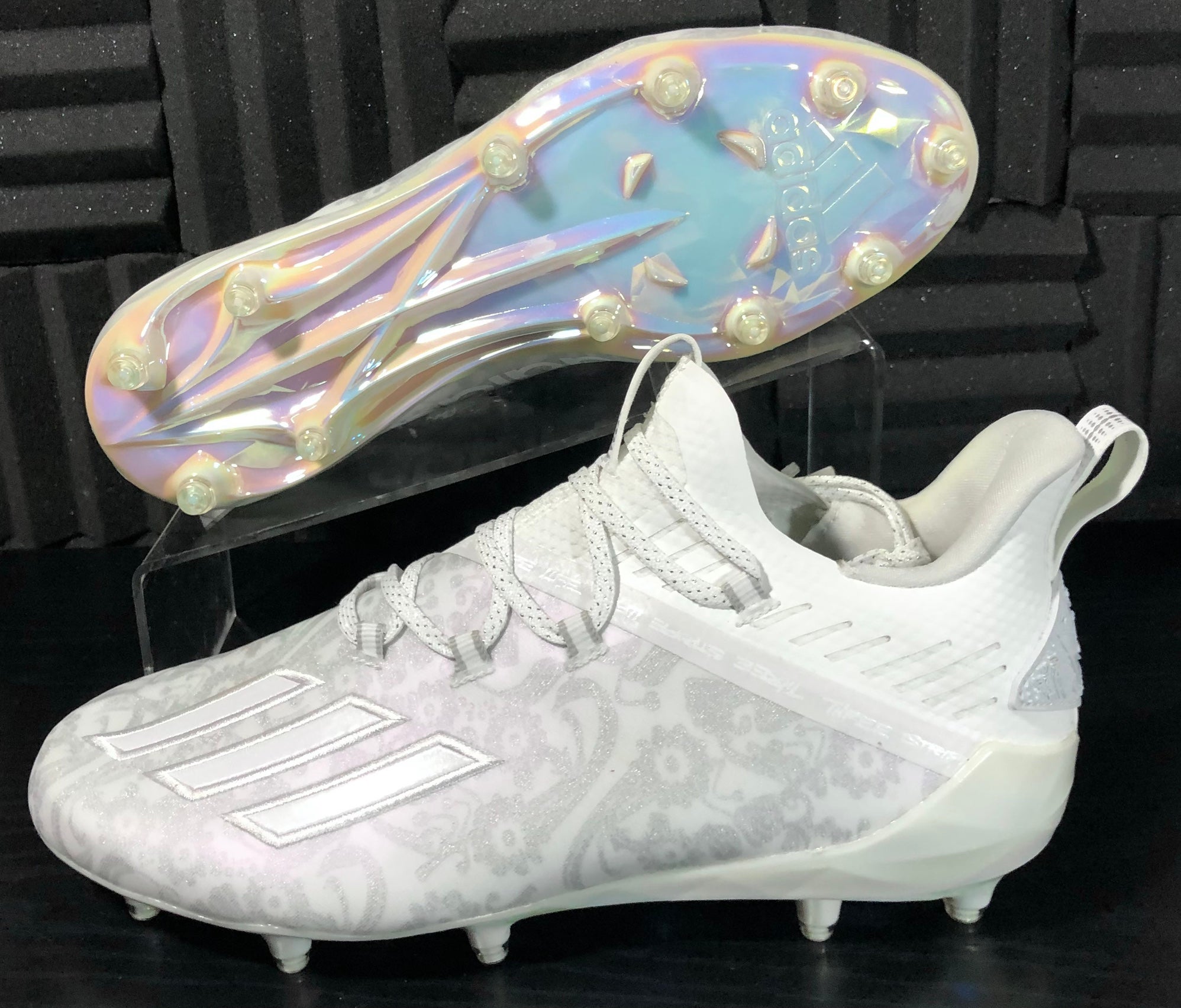 Adidas Adizero Young King Football Cleats White Silver FU6705 Rare