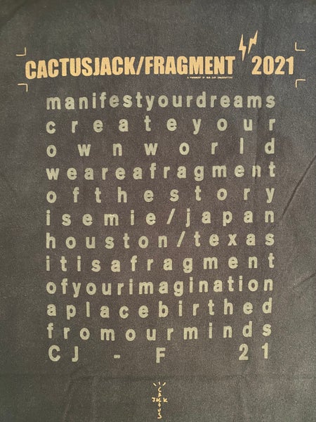 Travis Scott Cactus Jack Fragment Create Black Graphic T Shirt Tee Size  Medium - Body Logic