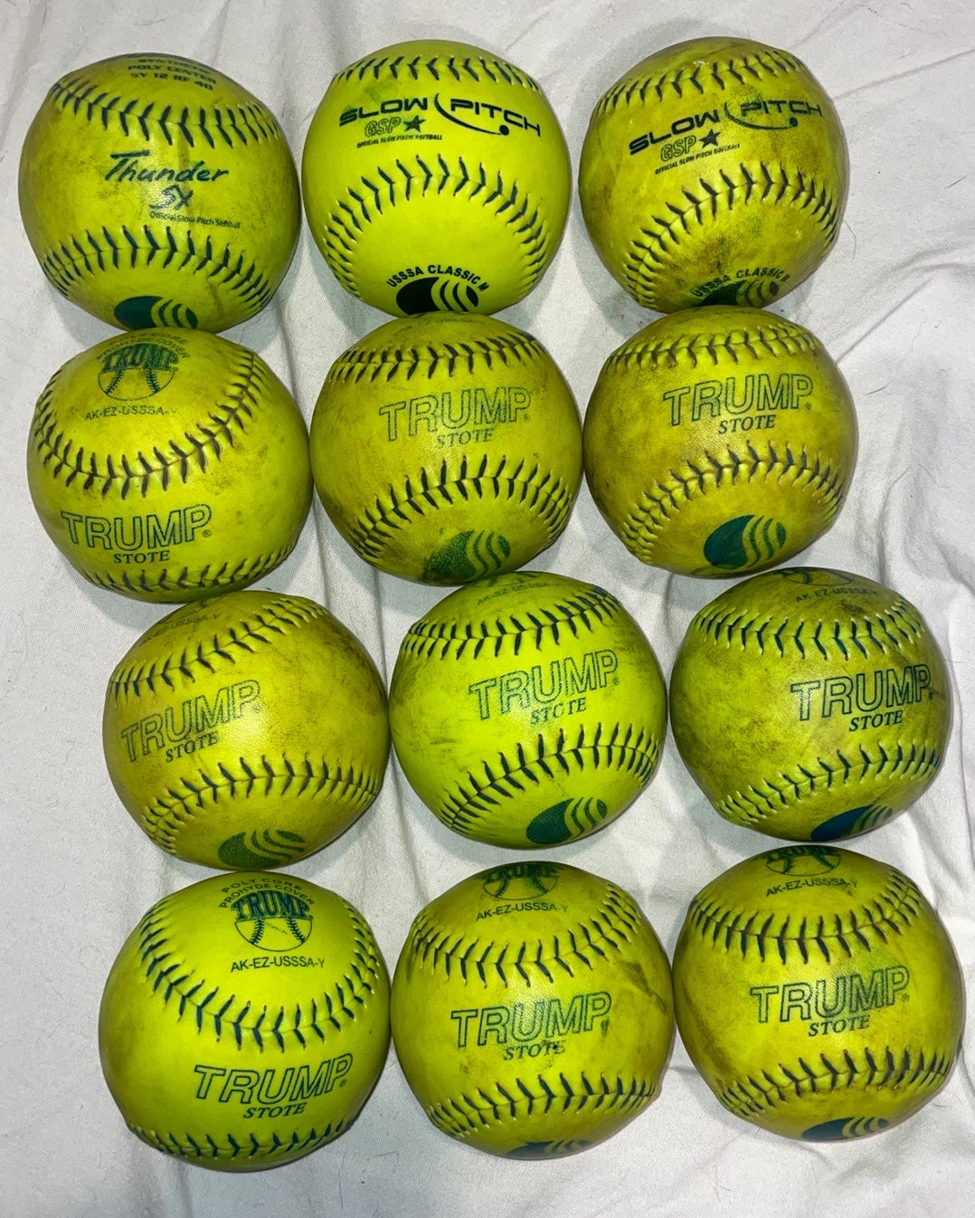 9 Balles De Softball .52/300 ASA/USA - Tattoo AD⭐ 12 Pouces - Occasion