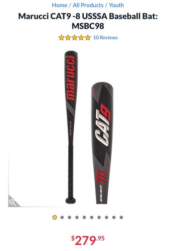 USSSA Certified Alloy (-8) 23 oz 31" Cat 9 Bat