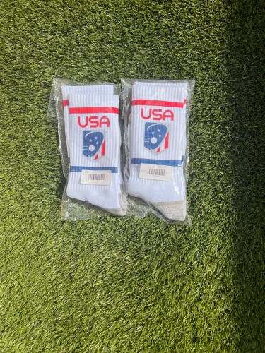White Team USA LACROSSE SOCKS And Black Iroquois National City